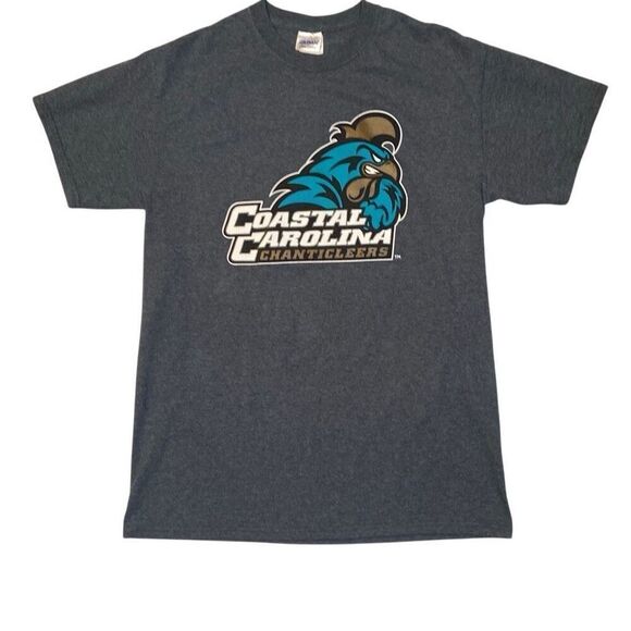 Coastal Carolina Chanticleers Gray Short Sleeve Shirt Logo Football Men Medium - Picture 1 of 9